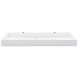 Berkfield Home Chic Wash Basin 120x46x11 cm Mineral Cast/Marble Cast White - Size: 120 x 46 x 11 cm - thumbnail 1