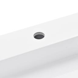 Berkfield Home Chic Wash Basin 120x46x11 cm Mineral Cast/Marble Cast White - Size: 120 x 46 x 11 cm - thumbnail 9
