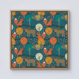 Warren Reed - Designer Wild Nightlife Framed Canvas in Light Brown - Size: w40 inch x h40 inch - thumbnail 1