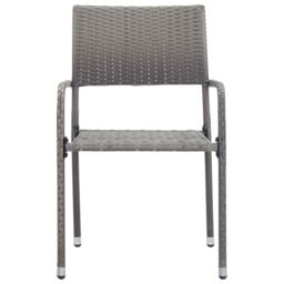 Berkfield Home 3 Piece Garden Dining Set Poly Rattan Anthracite & Grey - thumbnail 5