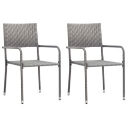 Berkfield Home 3 Piece Garden Dining Set Poly Rattan Anthracite & Grey - thumbnail 3