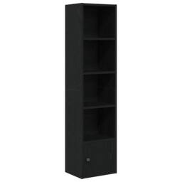 Berkfield Home Bookcase Black Oak 31x24x127 cm Engineered Wood - Size: 31 x 24 x 127 cm - thumbnail 1