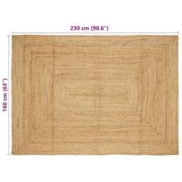 Berkfield Home Handmade Rug Jute Natural 160x230 cm in Brown - Size: 100 cm diameter - thumbnail 8