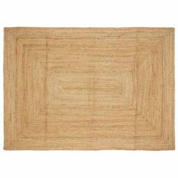 Berkfield Home Handmade Rug Jute Natural 160x230 cm in Brown - Size: 100 cm diameter - thumbnail 2
