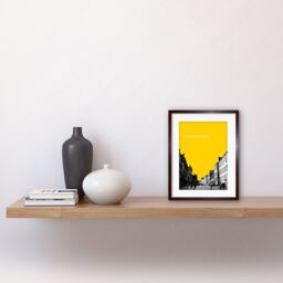 "Artery8 Wall Art Print Royal Mile Edinburgh Scotland Famous Street Yellow Framed Art in Brown - Size: W7"" x H9""" - thumbnail 2