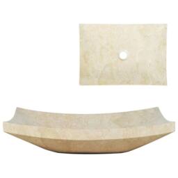 Berkfield Home Sink 50x35x12 cm Marble Cream - Size: 50 x 35 x 12 cm