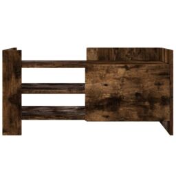 Berkfield Home TV Cabinet Smoked Oak 80x35x40 cm Engineered Wood in Brown - Size: 80 x 35 x 40 cm - thumbnail 3