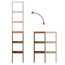 Berkfield Home Bookcases 2 pcs Stackable Old Wood 30x30x80 cm Engineered Wood in Brown - Size: 30 x 30 x 80 cm - thumbnail 7