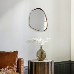 Agenzia 14 Modern Small Gold Pebble Metal Wall Mirror 28 x 36cm - Size: 28 x 36 cm - thumbnail 2