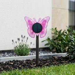 Garden Greatness Lunaria Peony Solar Butterfly Garden Stake - thumbnail 1