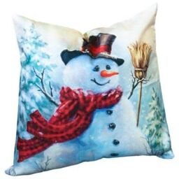 Netagon Snowman Design Christmas Themed Cushion 45X45CM in White - Size: 45X45 cm - thumbnail 1