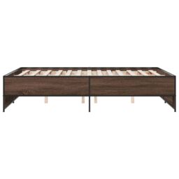 Berkfield Home Bed Frame without Mattress Brown Oak 120x200 cm - Size: Small Double - thumbnail 5