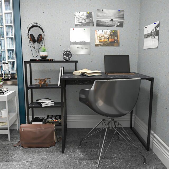 Decorotika Rino Computer Desk Study Desk with Shelves in Black - image 1