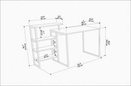 Decorotika Rino Computer Desk Study Desk with Shelves in Black - thumbnail 6