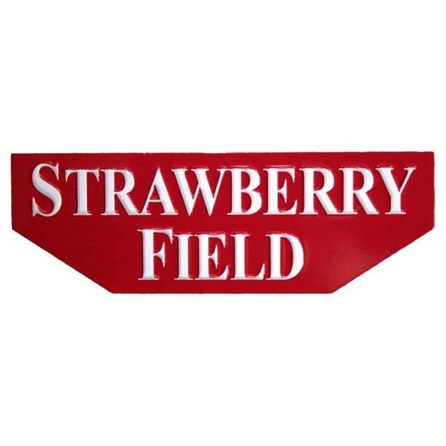 Beatles Strawberry Field Embossed Fridge Magnet in Red - image 1