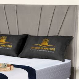 "UK Bed Furniture Sunrise Upholstered Gas Lift Storage Bed With 48"" Headboard in Light Beige - Size: Single" - thumbnail 2