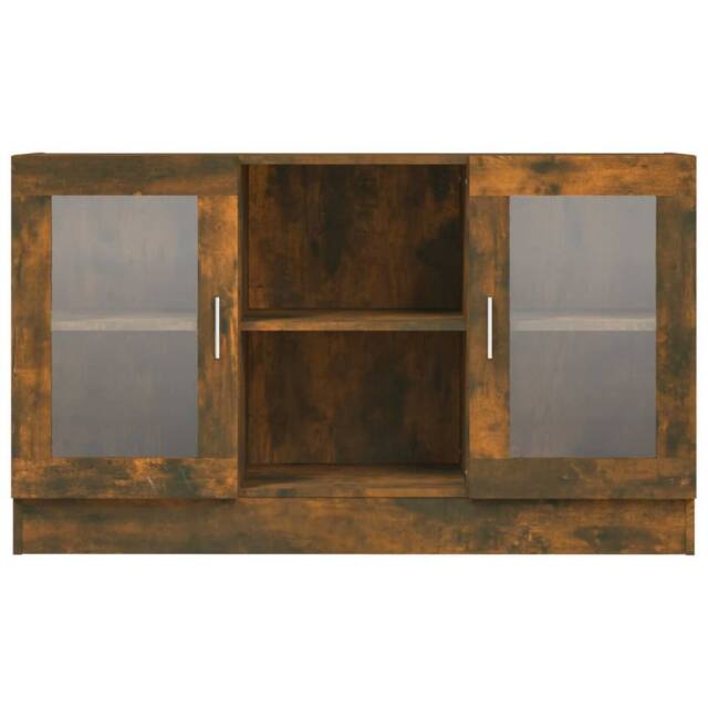 Berkfield Home Vitrine Cabinet Smoked Oak 120x30.5x70 cm Engineered Wood in Brown - image 1