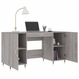 Berkfield Home Desk Grey Sonoma 140x50x75 cm Engineered Wood - Size: 140 x 50 x 75 cm - thumbnail 4