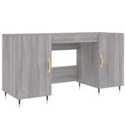 Berkfield Home Desk Grey Sonoma 140x50x75 cm Engineered Wood - Size: 140 x 50 x 75 cm - thumbnail 2
