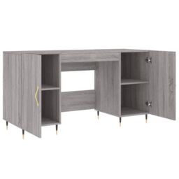 Berkfield Home Desk Grey Sonoma 140x50x75 cm Engineered Wood - Size: 140 x 50 x 75 cm - thumbnail 5