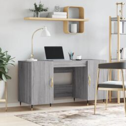 Berkfield Home Desk Grey Sonoma 140x50x75 cm Engineered Wood - Size: 140 x 50 x 75 cm