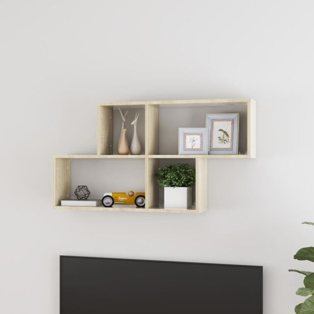 Berkfield Home Wall Shelf Sonoma Oak 100x18x53 cm Engineered Wood in Brown - Size: 100 x 18 x 53 cm - image 1