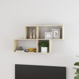 Berkfield Home Wall Shelf Sonoma Oak 100x18x53 cm Engineered Wood in Brown - Size: 100 x 18 x 53 cm - thumbnail 1