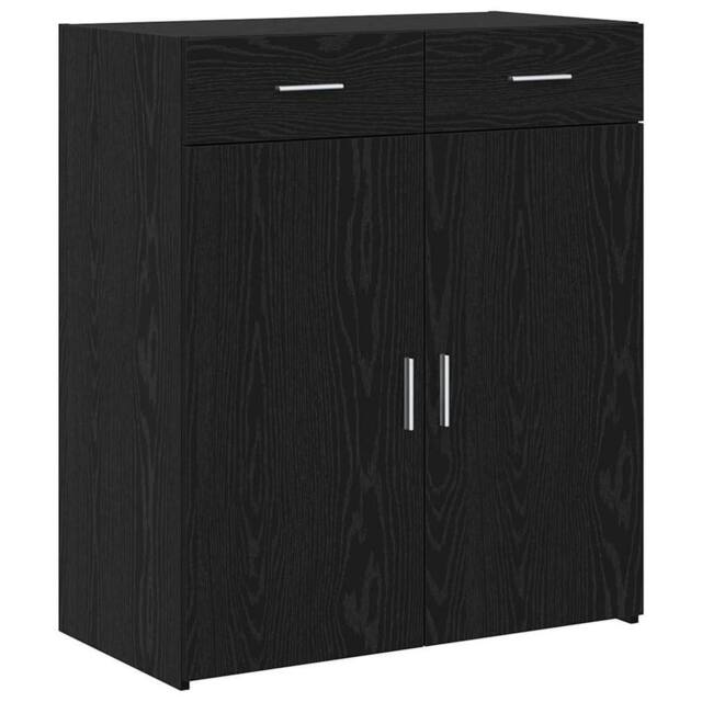 Berkfield Home Storage Cabinet Black Oak 80x42.5x93.5 cm Engineered Wood - image 1