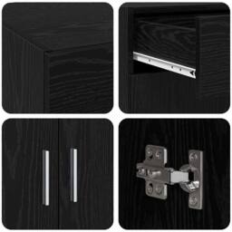 Berkfield Home Storage Cabinet Black Oak 80x42.5x93.5 cm Engineered Wood - thumbnail 9