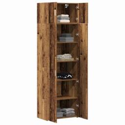 Berkfield Home Storage Cabinet Old Wood 70x42.5x225 cm Engineered Wood in Brown - thumbnail 3