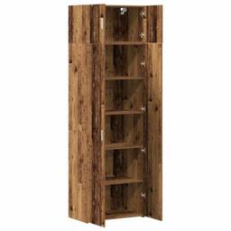 Berkfield Home Storage Cabinet Old Wood 70x42.5x225 cm Engineered Wood in Brown - thumbnail 5