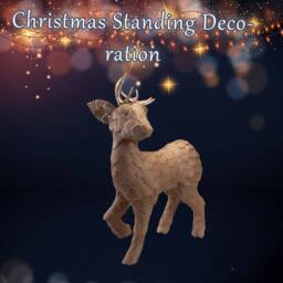 VFM e-Store Christmas Standing Deer Decoration 37cm x 10cm Gold X 1 - Size: 37 cm x 10 cm - thumbnail 3