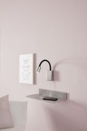 Loops Wall Light Colour Satin Nickel Black Steel & Plasic Bulb LED 3.5W Included in Metallics - thumbnail 3