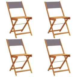 Berkfield Home Folding Garden Chairs 4 pcs Anthracite Fabric & Solid Wood