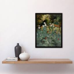 Artery8 Eliphalet Andrews Poppies Wildflower Painting Framed Wall Art Print in Green - Size: A4 - thumbnail 4