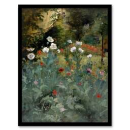 Artery8 Eliphalet Andrews Poppies Wildflower Painting Framed Wall Art Print in Green - Size: A4 - thumbnail 1