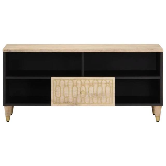 Berkfield Home TV Cabinet 100x33x46 cm Solid Wood Mango in Brown - Size: 100 x 33 x 46 cm - image 1