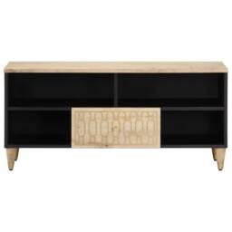 Berkfield Home TV Cabinet 100x33x46 cm Solid Wood Mango in Brown - Size: 100 x 33 x 46 cm - thumbnail 1