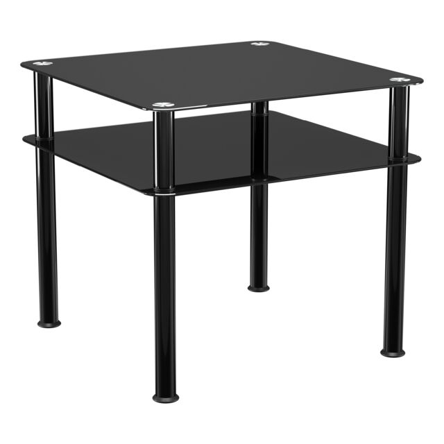 AVF Classic 60 x 60cm Glass Side Table in Black - Size: A - image 1