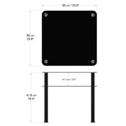 AVF Classic 60 x 60cm Glass Side Table in Black - Size: A - thumbnail 4