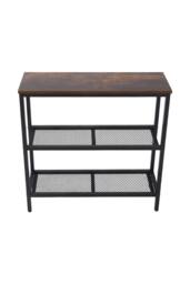 Living and Home 3-Tier Industrial Console Table in Black - thumbnail 5