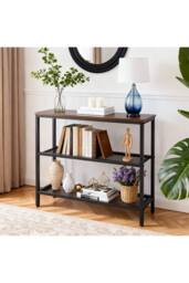 Living and Home 3-Tier Industrial Console Table in Black - thumbnail 3