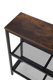 Living and Home 3-Tier Industrial Console Table in Black - thumbnail 7
