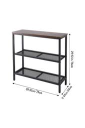 Living and Home 3-Tier Industrial Console Table in Black - thumbnail 9