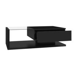 STILVORA Coffee Table with LED Storage & Glass Top Black - thumbnail 6