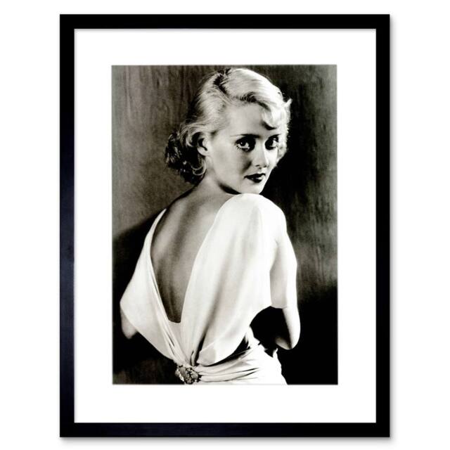"Artery8 Vintage Photo Bette Davis Hollywood Actress 12x16"" Framed Art Print in Grey - Size: W12"" x H16""" - image 1