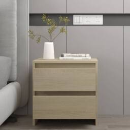 Berkfield Home Elegant Bedside Cabinets 2 pcs Sonoma Oak 45x34.5x44.5 cm Enginee in Light Tan - thumbnail 8