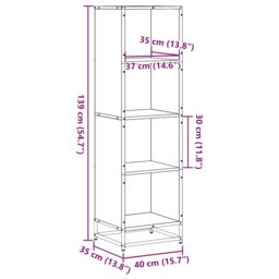 Berkfield Home Book Cabinet Smoked Oak 40x35x139 cm Engineered Wood in Brown - Size: 40 x 35 x 139 cm - thumbnail 9