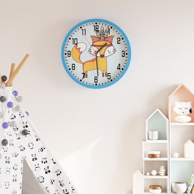 Berkfield Home Wall Clock Blue √ò25.5 cm Polystyrene & Glass - image 1