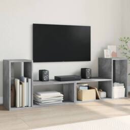 Berkfield Home TV Cabinets 2 pcs Concrete Grey 75x30x50 cm Engineered Wood - Size: 75 x 30 x 50 cm - thumbnail 2